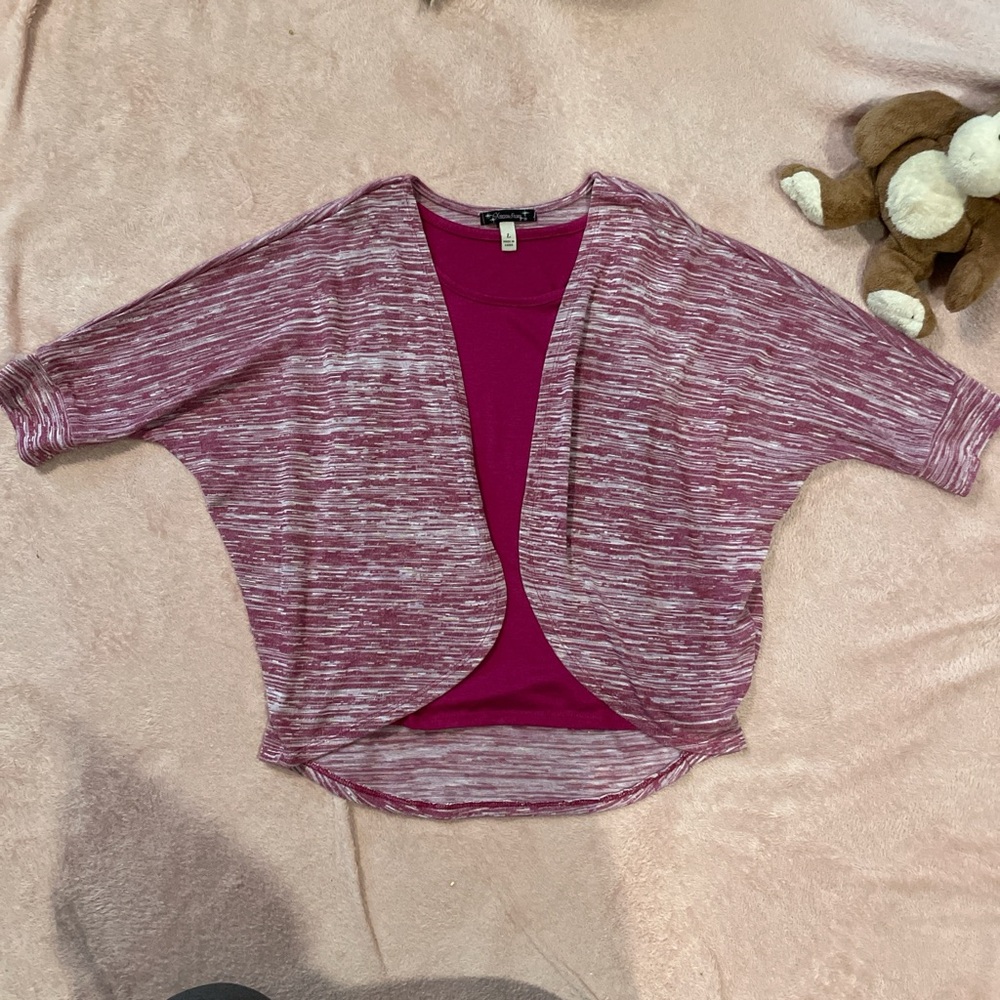 Pink Striped Cardigan with Inner Top - Picture 2 of 6